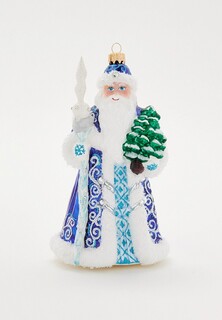 Игрушка елочная Vitus Дед Мороз с посохом в голубом