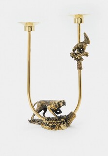 Подсвечник Кольчугинский мельхиор "Пойнтер" латунный с чернением в футляре