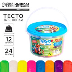 Тесто для лепки, 24 бруска, 12 цветов, 60 гр. Школа талантов