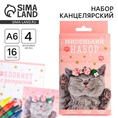Подарочный набор блокнот - раскраска, мелки 4 шт. Art Fox