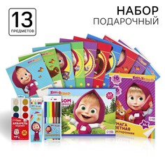 Подарочный набор, 7 предметов, маша и медведь