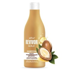 Revivor Gold Шампунь ультраразглажив. для волос с маслами жожоба, аргана и кератином 500мл Белита