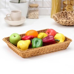 Корзина для продуктов доляна, 40×29,5×4 см, цвет коричневый
