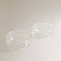 Тарелка ZARA HOME Прозрачная миска из боросиликатного стекла с зубчатым краем 12 x 5.5 x 5