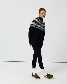 Свитер со скандинавским рисунком черного цвета