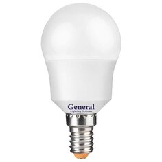 Лампа светодиодная E14, 8 Вт, 230 В, шар, 2700 К, теплый белый свет, General Lighting Systems, GLDEN-G45F