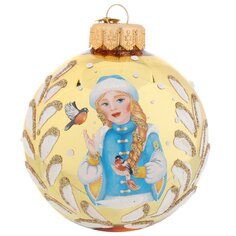 Елочный шар Снегурочка-внучка, 8 см, в подарочной упаковке, КУ-80-244031
