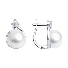 Серьги SOKOLOV из серебра с жемчугом и фианитами