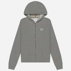 Женская толстовка Reebok Identity Small Logo Fleece Full-Zip Hoodie, цвет серый