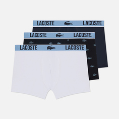 Комплект мужских трусов Lacoste Underwear 3-Pack Crocodile Print Trunk, цвет комбинированный