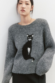 джемпер женский Джемпер вязаный теплый с рисунком Befree