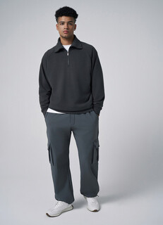 Толстовка с воротником на молнии, Зеленый Ostin