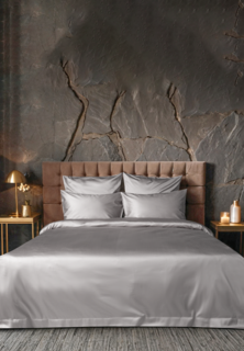 Постельное белье Евро Bellehome Lamoda Exclusive Stone Platinum, тенсель-хлопок