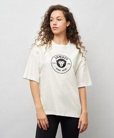 Футболка оверсайз с принтом для женщины белая Jumkey (50 (XL))
