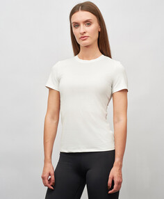 Футболка спортивная slimfit с короткими рукавами для женщины белая Jumkey (46 (M))