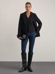 Утепленные джинсы skinny с высокой посадкой Zarina