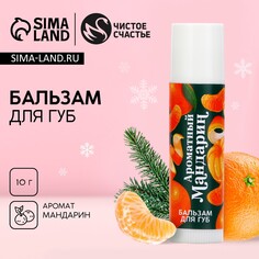 Новый год. бальзам для губ, 10 г, аромат мандарина Чистое счастье