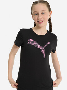 Футболка для девочек PUMA ESS+ Graphic Tropical, Черный