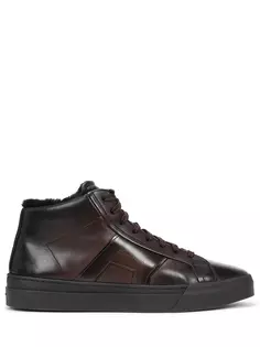 Кеды кожаные на меху Santoni