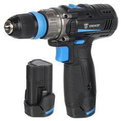 Дрель-шуруповерт аккумуляторный, Deko, GCD12DU3, 12 В, 2х1.5 Ач + набор оснастки 13 пр, ЗУ, кейс, 063-4115 ДЕКО