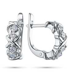 Серьги из серебра э0612сг04201504 ЭПЛ Даймонд
