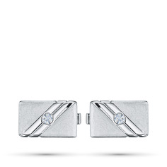 Запонки из серебра э0612зп04210702_white ЭПЛ Даймонд