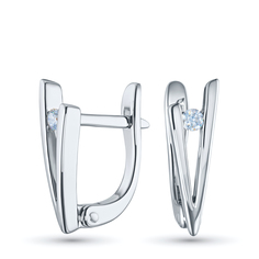 Серьги из серебра э0612сг11134300_white ЭПЛ Даймонд