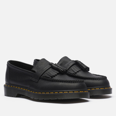 Мужские ботинки лоферы Dr. Martens Adrian Yellow Stitch Ambassador, цвет чёрный
