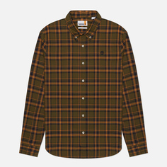 Мужская рубашка Timberland Stretch Poplin Check, цвет оливковый
