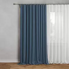 Штора на ленте блэкаут Кирустик 160x260 см цвет синий Без бренда