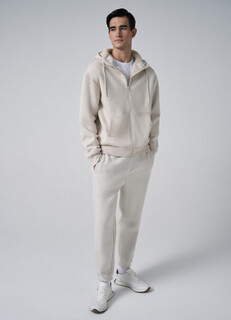 Утеплённая толстовка на молнии, Бежевый Ostin