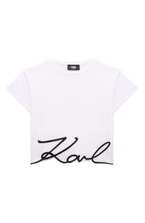 Хлопковая футболка Karl Lagerfeld Kids