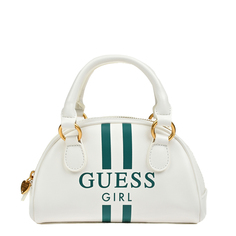 Сумка с лого и полосками, белая Guess