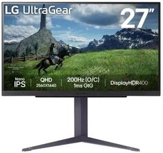 Монитор 27" LG 27GS85Q-B 2560x1440, 1 мс, 400 кд/м2, 178°/178°, IPS, 200Hz, 1000:1,2хHDMI, 2.0