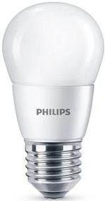 Лампа светодиодная Philips 929002971207 6W, 620lm, E27, 827, P45, матовая