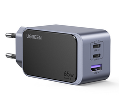 Зарядное устройство сетевое UGREEN X553 35042_ Nexode S 65W USB-A+2*USB-C GaN Tech Fast Charger EU, gray