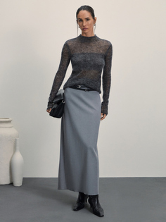 Длинная юбка карандаш с пояском из поливискозы Zarina