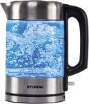 Чайник электрический Hyundai HYK-G6405, 1.7 л, 2200 Вт, серебристый/черный