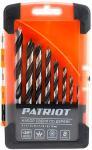 Набор сверл по дереву Patriot W-образная заточка, спиральные, 8 шт: 3, 4, 5, 6, 7, 8, 9, 10 мм, в пластиковом боксе (815010103) Патриот