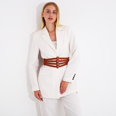 Ремень женский, ширина 11 см, на резинке, на кнопках, цвет рыжий NO Brand