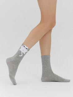 Носки женские серые с 3d рисунком в виде котенка Mark Formelle