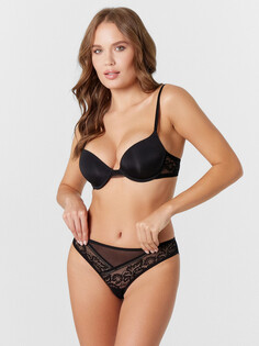 Трусы женские слипы черного цвета с вышивкой Mark Formelle