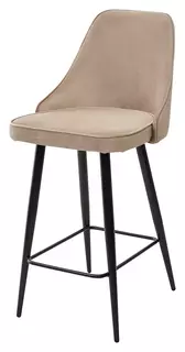 Полубарный стул NEPAL-PB БЕЖЕВЫЙ #5, велюр/ черный каркас (H=68cm) М-City Bravo