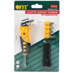 Адаптер для бит Fit, угловой, 45 градусов, 4 биты в комплекте, металл, прорезин F.It