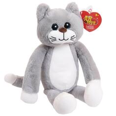 Игрушка мягкая ABtoys кот серый 30 см
