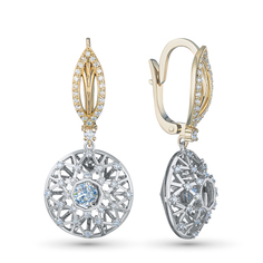 Серьги из желтого золота э4112сг07240384_white ЭПЛ Даймонд