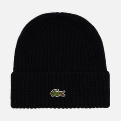 Шапка Lacoste Rib Knit Carded Wool, цвет чёрный
