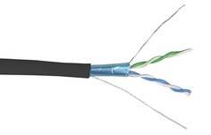 Кабель витая пара F/UTP 5e кат. 2 пары ITK LC3-C5E02-339 24AWG(0.51 мм), медь, одножильный (solid), внешний, PE, чёрный, уп/500м GREEN