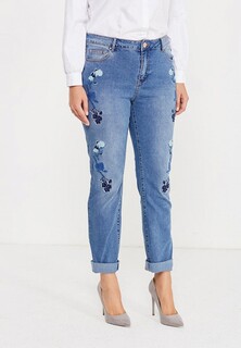 Джинсы Lost Ink Plus STRAIGHT LEG WITH BLUE EMBROIDERY