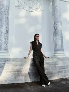 Брюки wide leg с резинкой на талии Zarina